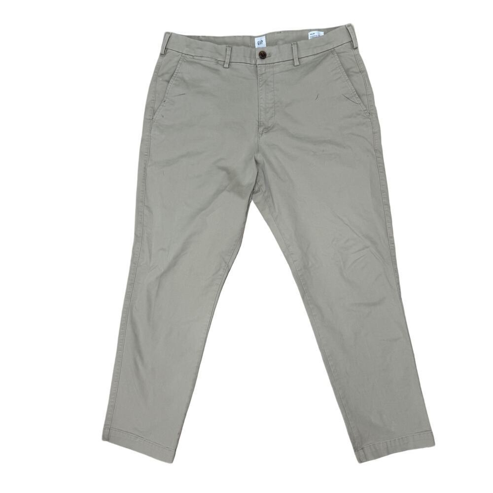 GAP 36x30 Essential Khaki Pants Men Straight Taper Stretch Cotton Workwear